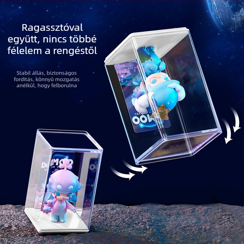 Figurák tároló doboza, PS műanyag, 25 L, porálló, egymásra rakható, 24 darabos készlet