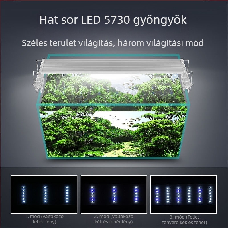 LED akváriumi világító lámpa, alumíniumötvözet, nagy teljesítmény, Yao Rui márka, súly 3