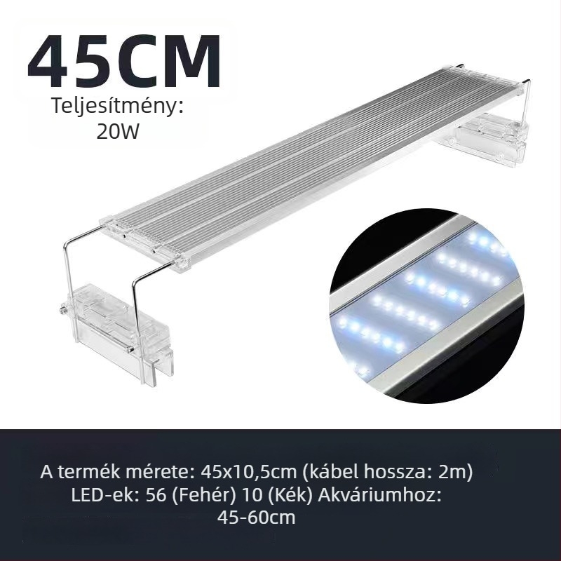 LED akváriumi világító lámpa, alumíniumötvözet, nagy teljesítmény, Yao Rui márka, súly 3