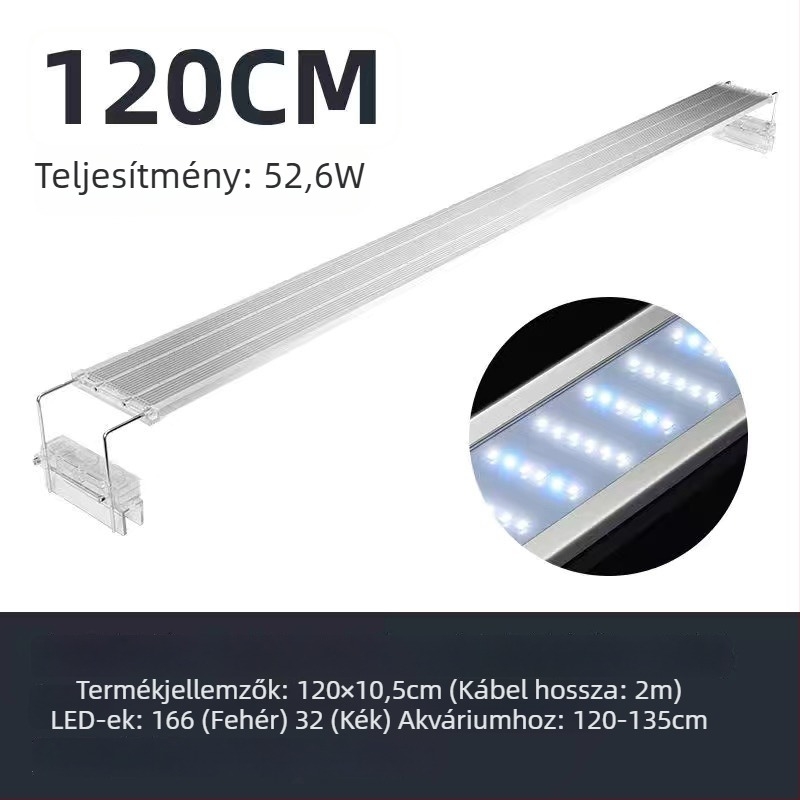 LED akváriumi világító lámpa, alumíniumötvözet, nagy teljesítmény, Yao Rui márka, súly 3