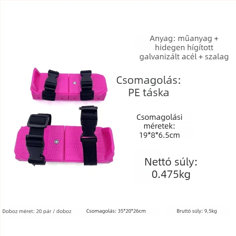 Gyerekeknek szánt jégkorcsolya rozsdamentes acél pengékkel, felső része webbing anyagból, talp műanyag és fém keverékéből