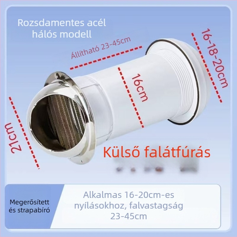 Eastern PP falon átívelő visszacsapó szelep esővédő sapkával kültéri konyhai szagelszívóhoz, modell 048, modern minimalist stílus