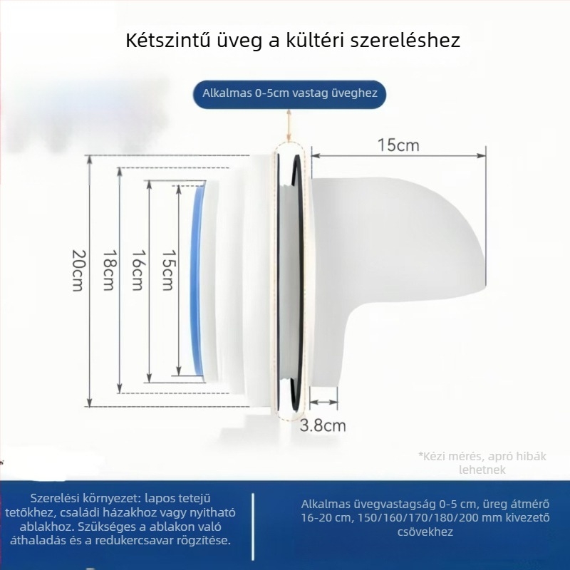 Eastern PP falon átívelő visszacsapó szelep esővédő sapkával kültéri konyhai szagelszívóhoz, modell 048, modern minimalist stílus