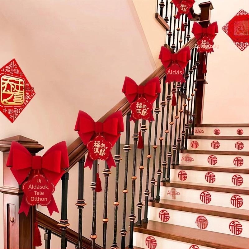 Lépcsőkorlát dekorációs medál – szalag anyag, új otthon dekoráció, reklám ajándék