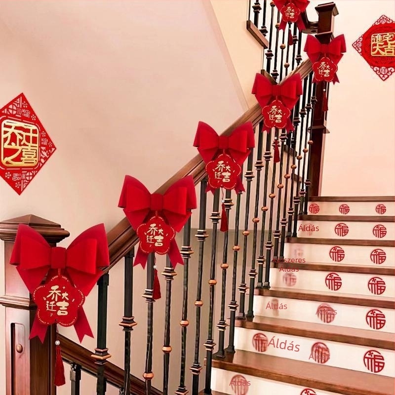 Lépcsőkorlát dekorációs medál – szalag anyag, új otthon dekoráció, reklám ajándék