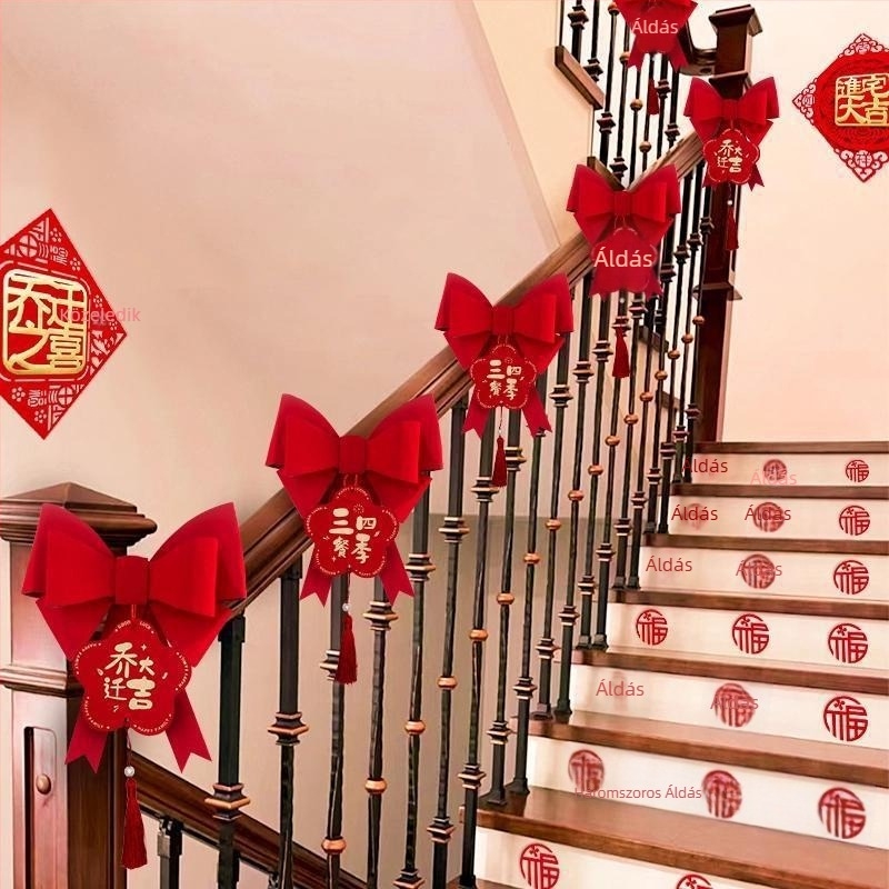 Lépcsőkorlát dekorációs medál – szalag anyag, új otthon dekoráció, reklám ajándék