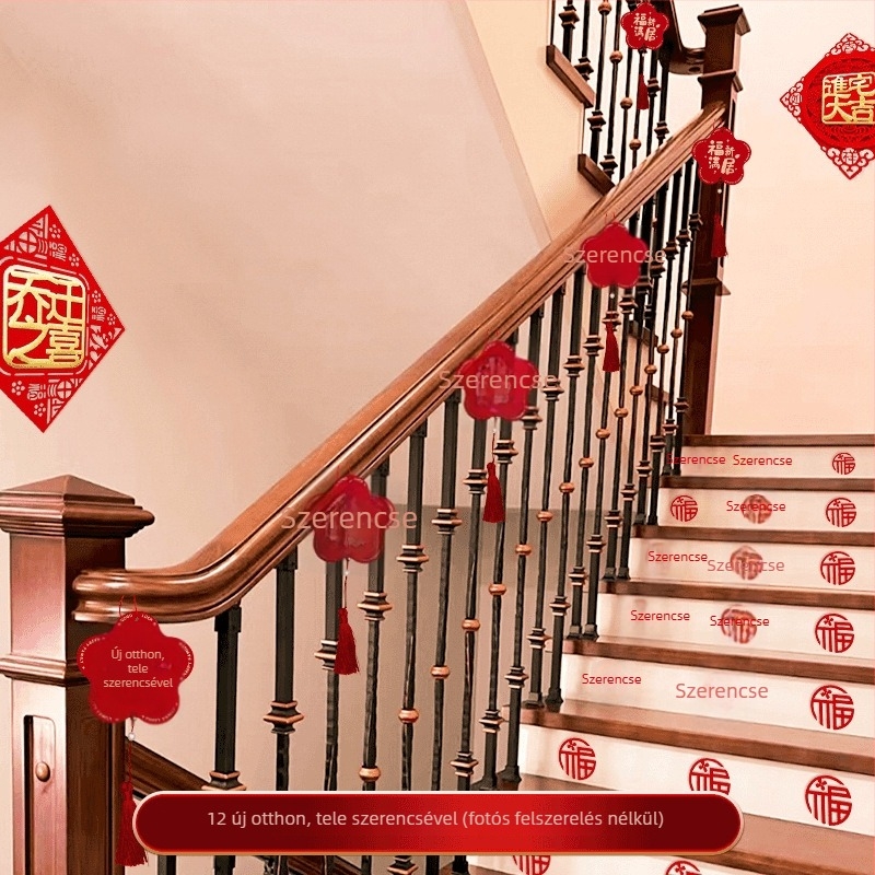 Lépcsőkorlát dekorációs medál – szalag anyag, új otthon dekoráció, reklám ajándék
