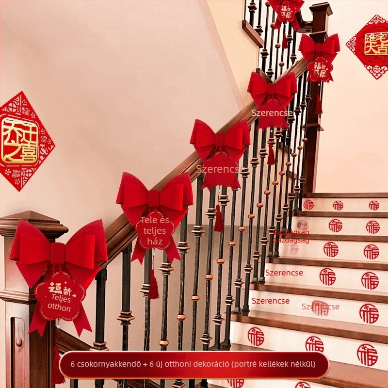 Lépcsőkorlát dekorációs medál – szalag anyag, új otthon dekoráció, reklám ajándék