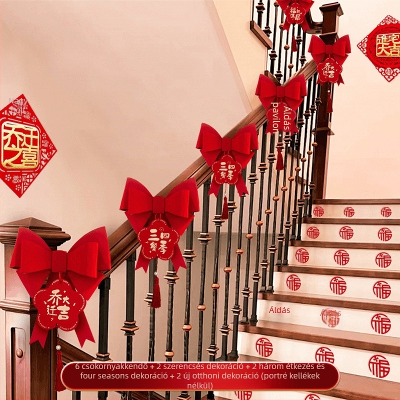 Lépcsőkorlát dekorációs medál – szalag anyag, új otthon dekoráció, reklám ajándék