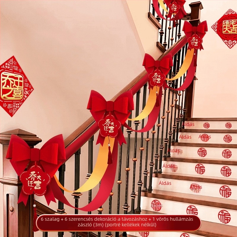 Lépcsőkorlát dekorációs medál – szalag anyag, új otthon dekoráció, reklám ajándék