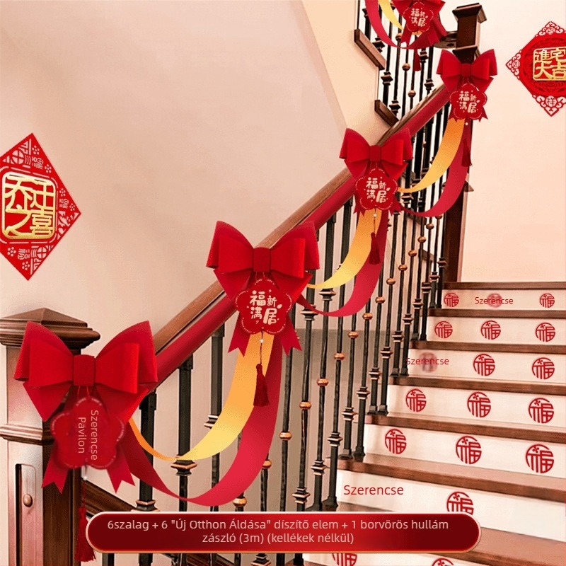 Lépcsőkorlát dekorációs medál – szalag anyag, új otthon dekoráció, reklám ajándék