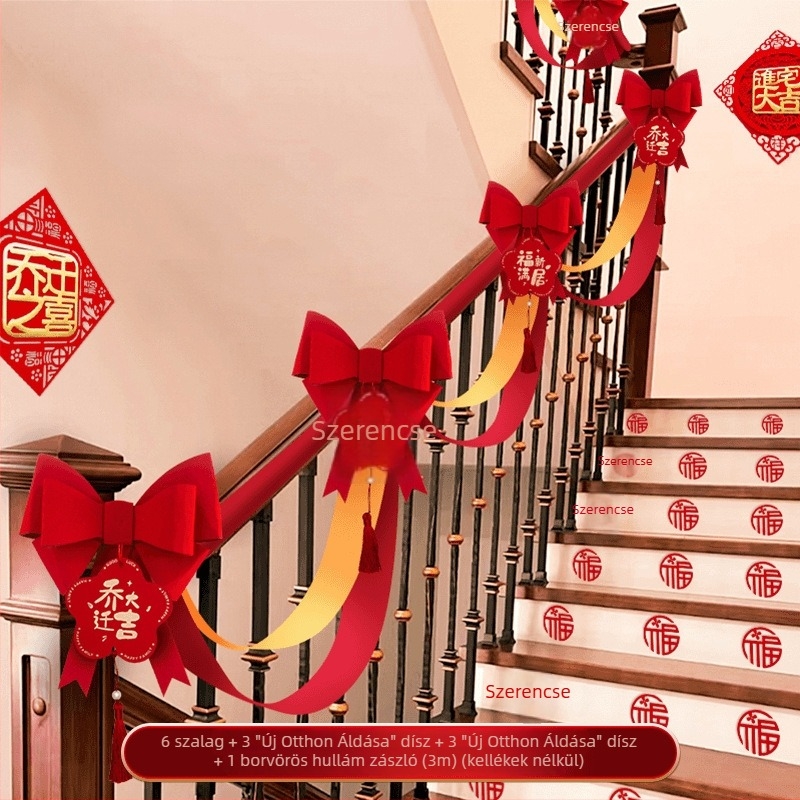 Lépcsőkorlát dekorációs medál – szalag anyag, új otthon dekoráció, reklám ajándék