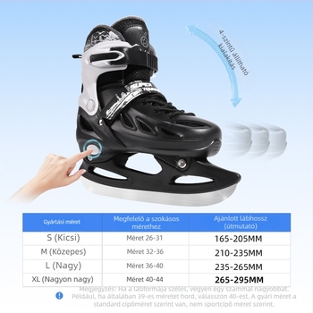 Felnőtt jégkorcsolyák PP felsőréteggel és karbonacél pengékkel