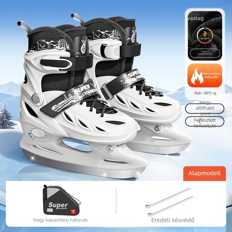 Felnőtt jégkorcsolyák PP felsőréteggel és karbonacél pengékkel
