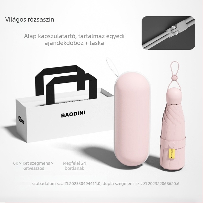 Megerősített dupla bordával rendelkező esernyő, 24 acél bordázat, kupola vinil bevonatú, 210T poliészter, UPF 50+ napvédelmet