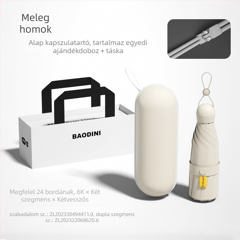 Megerősített dupla bordával rendelkező esernyő, 24 acél bordázat, kupola vinil bevonatú, 210T poliészter, UPF 50+ napvédelmet