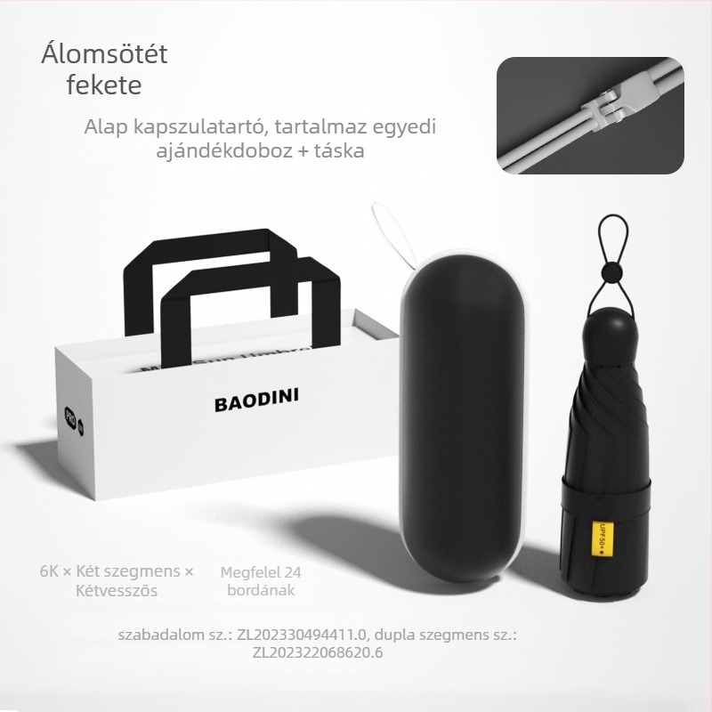 Megerősített dupla bordával rendelkező esernyő, 24 acél bordázat, kupola vinil bevonatú, 210T poliészter, UPF 50+ napvédelmet