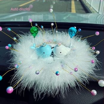 Autó központi műszerfal dísz – gyanta delfin, rajzfilmszerű design, modern stílus, So cute márka, dekoráció