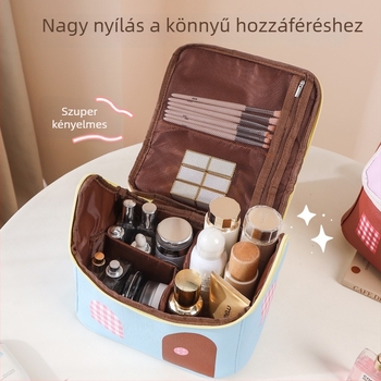 Pearl House kozmetikai táska – ház alakú, PU anyag, vízálló, összecsukható, utazáshoz.