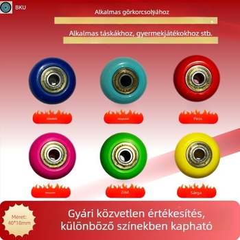 40 mm PU kerekek Heelys cipőkhöz, játékokhoz, poggyászhoz és bútorokhoz, görkorcsolyához – 2 db