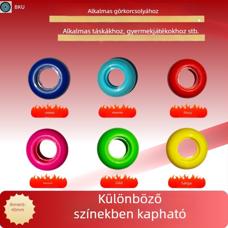 40 mm PU kerekek Heelys cipőkhöz, játékokhoz, poggyászhoz és bútorokhoz, görkorcsolyához – 2 db