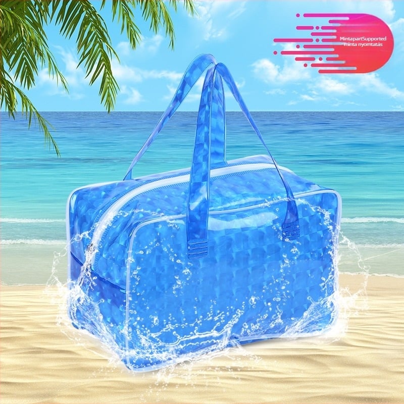 Úszótáska nedves/száraz elválasztással — vízálló kültéri táska, anyag: műanyag, bélés: nylon, kültéri sportokra