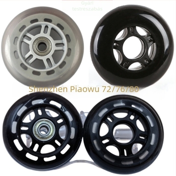 PU kerék bevásárlókocsihoz – egy soros kerék, PU+PP mag, PU felső, gumis talp