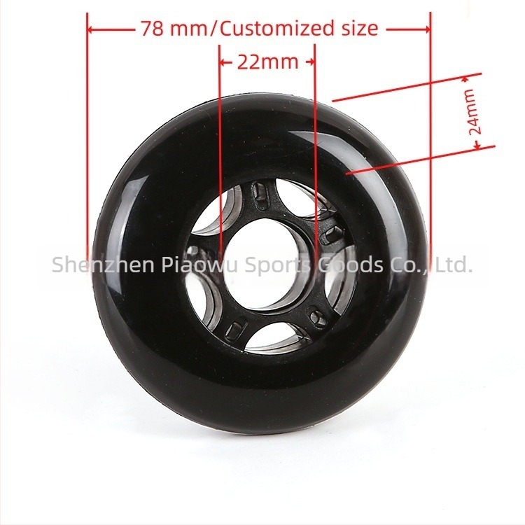 PU kerék bevásárlókocsihoz – egy soros kerék, PU+PP mag, PU felső, gumis talp