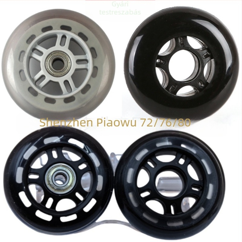 PU kerék bevásárlókocsihoz – egy soros kerék, PU+PP mag, PU felső, gumis talp