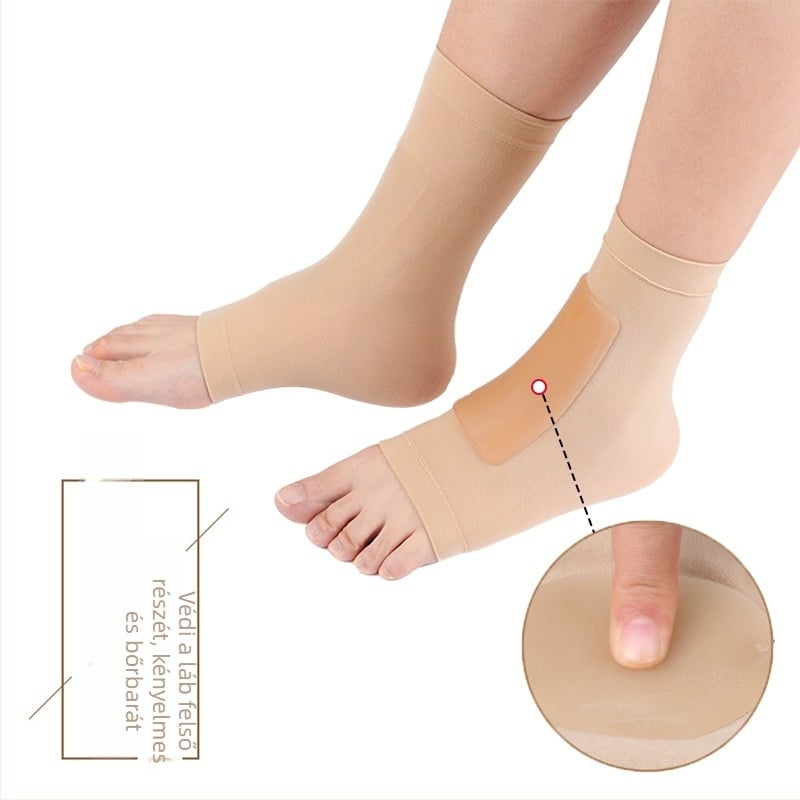 Jégkorcsolya sarokvédő szilikongél párnázással | Modell HXB-050; Anyag: Nylon sebs; Stílus: Pántos lábvédő; Talpbetét: mágneses terápia; Teljes talpbetét