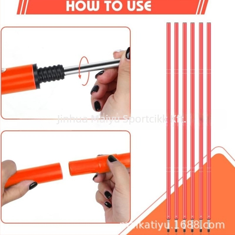 PP anyagú futball edzőkészlet, agilitási létra, kivehető rúd és kötél