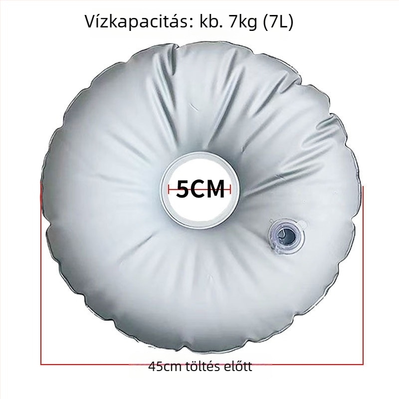 45 cm-es vízmeghajtású nehezék ernyőtalphoz – szélálló, vízzel töltve