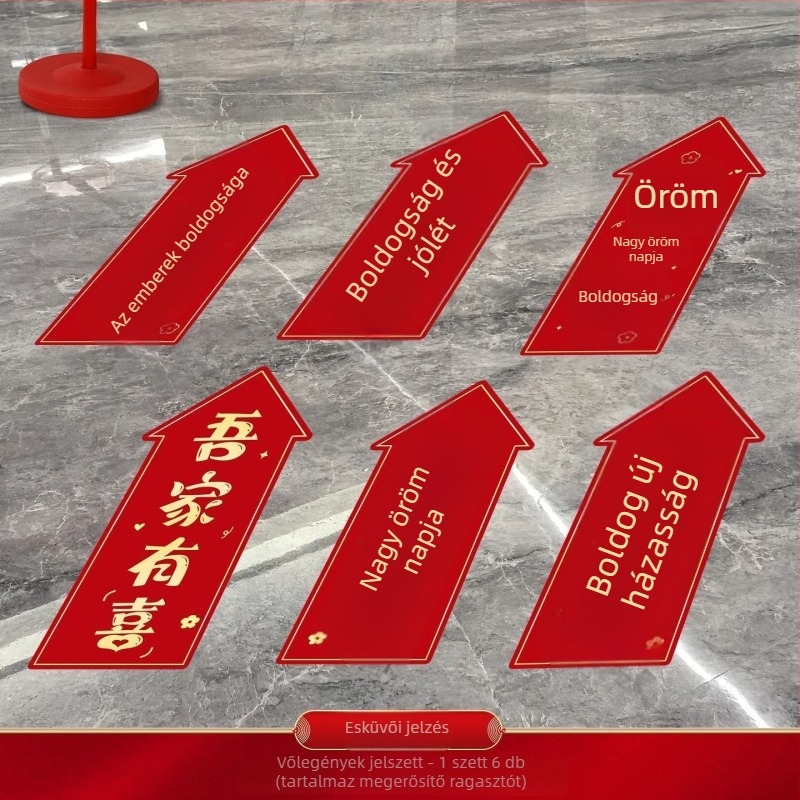 Esküvői díszítő táblák ajtókhoz és útvonalakhoz vidéki helyszínekre – műanyag, cartoon mintázat, akasztó ragasztószalaggal, karton csomagolás, esküvőre