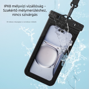 Telefon vízálló táska érintőképernyővel, zárható merülő tok, átlátszó porvédő PVC kültéri táska