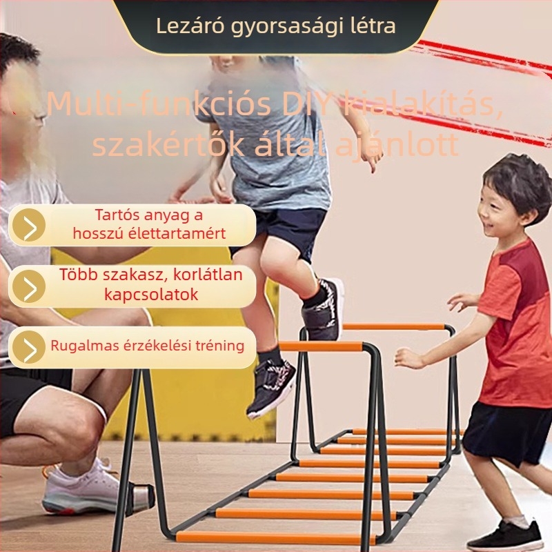 Összecsukható pillangó agility létra — szénacél + fonott kötél, edzőeszköz futballhoz és futáshoz