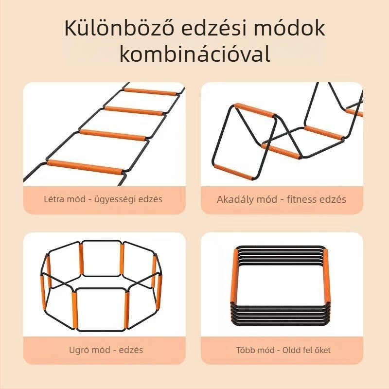 Összecsukható pillangó agility létra — szénacél + fonott kötél, edzőeszköz futballhoz és futáshoz