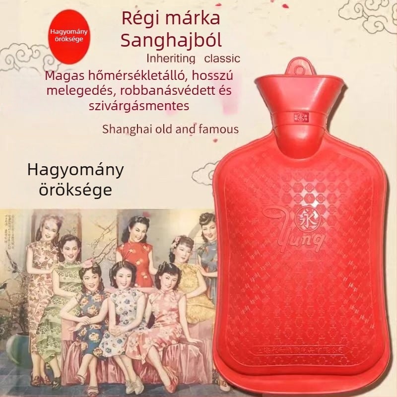 Gumi melegvíz-palack, nagy sík kivitel, 1750 ml, töltéssel melegítés, meleg és hideg használatra