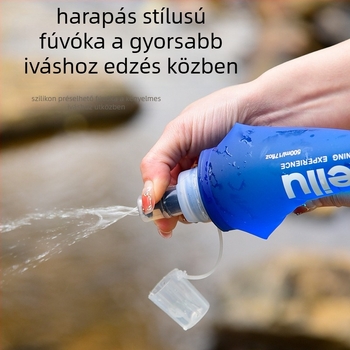 Anmei Road kültéri sportvíz táska, összecsukható puha TPU palack, 500 ml kapacitás, hidratálás maraton futáshoz, élelmiszer-minőség