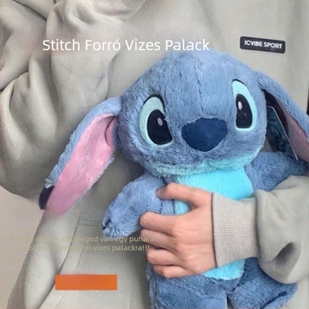 Vízfeltöltéses forróvizes palack plüss Stitch dizájnnal, kollégiumhoz (Anyag: flanel; Melegítés módja: víz feltöltése; Nettó tömeg: 250 g; Privát márka engedélyezett: Igen; Testreszabás: Elérhető)