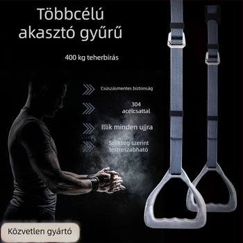 Emelőgyűrű rezin testtel, gyűrű magas szilárdságú kompozit műanyagból, magas szakítószilárdságú huzal függesztő, PP fogantyú — beltéri/kültéri használat, Típus D