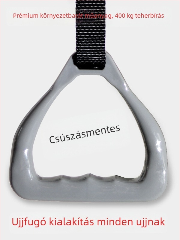 Emelőgyűrű rezin testtel, gyűrű magas szilárdságú kompozit műanyagból, magas szakítószilárdságú huzal függesztő, PP fogantyú — beltéri/kültéri használat, Típus D