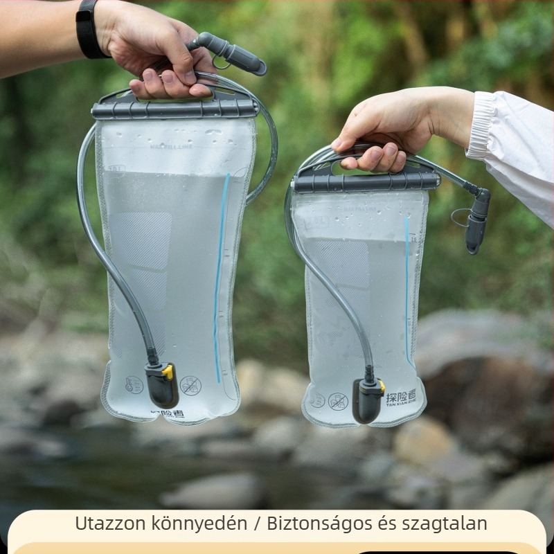 Hidratációs hátizsák túrázáshoz, kempingezéshez és kerékpározáshoz, 2 L kapacitású, összecsukható víztartály