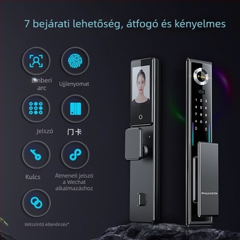 Okos zár ujjlenyomat- és 3D arcfelismeréssel, modell C10, kapacitás ujjlenyomatok 100, több mint 200k nyitás, beolvasási idő 0.01s