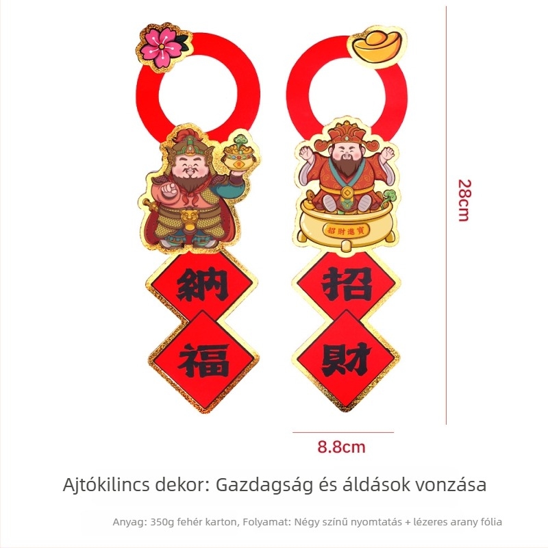 3D papír ajtómatrica – szerencse jel, ló éve, kínai stílus, nyomtatás, ajtódekoráció újévhez