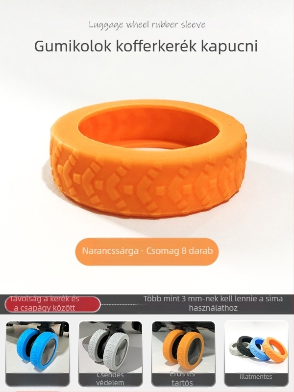 Mijiya szilikon kerékvédő sapka utazótáskákhoz, kopásálló, univerzális