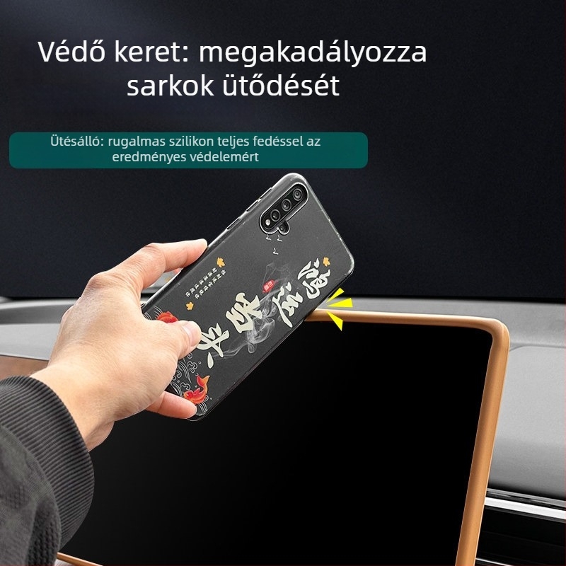 Aion i60 navigációs keret, szilikon középső konzolos védelem (Modell: Aion i60; Anyag: Szilikon; Része: Középső konzol)