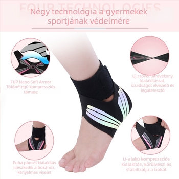 Gyerekeknek szóló boka protektor sprain elleni védelem - latex anyagú boka-támogatás görkorcsolyázáshoz, méret 25-35
