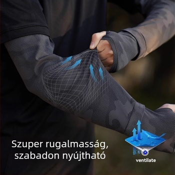 Ice Silk karvédők kültéri kerékpározáshoz – kamuflált minta, laza szabás, légáteresztő, UV védelem