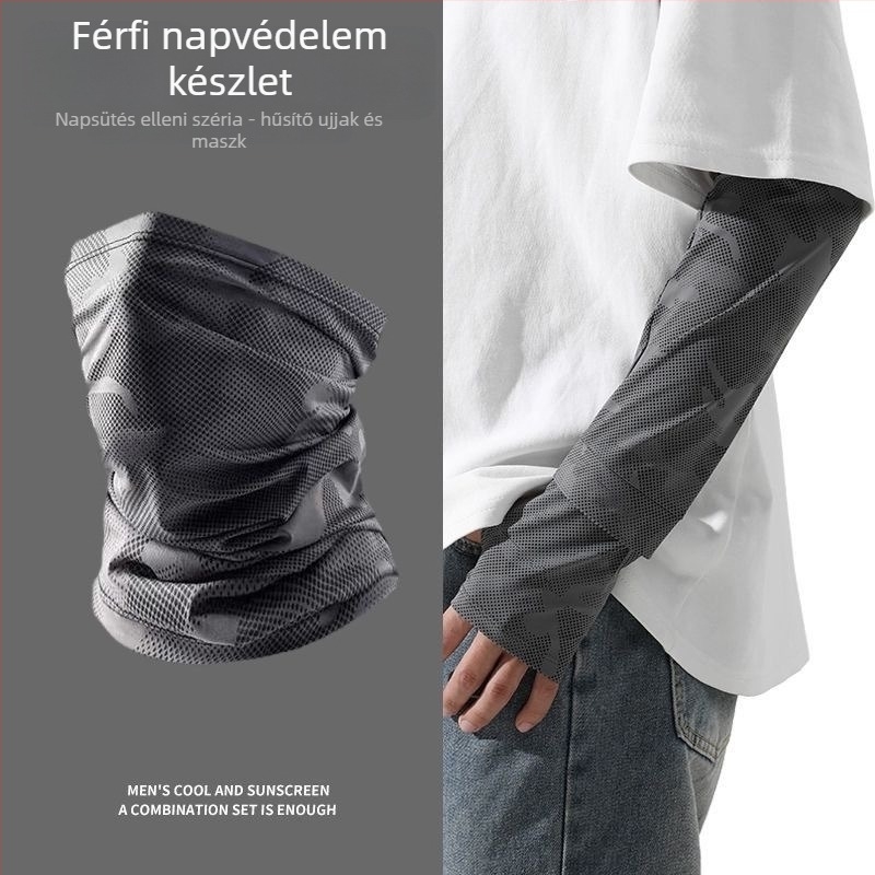 Ice Silk karvédők kültéri kerékpározáshoz – kamuflált minta, laza szabás, légáteresztő, UV védelem