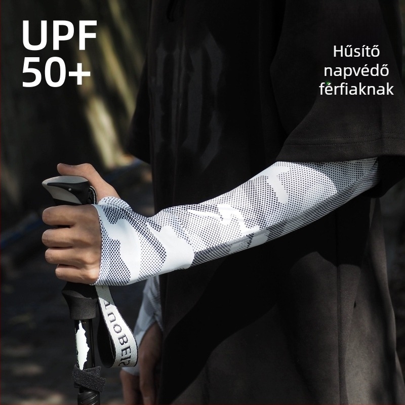 Ice Silk karvédők kültéri kerékpározáshoz – kamuflált minta, laza szabás, légáteresztő, UV védelem